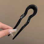 U-Shaped Hair Fork Fashion Tortoiseshell Acetate Acrylic Hairpin Geometric Headwear Hair Sticks Women Girls Hair Accessories