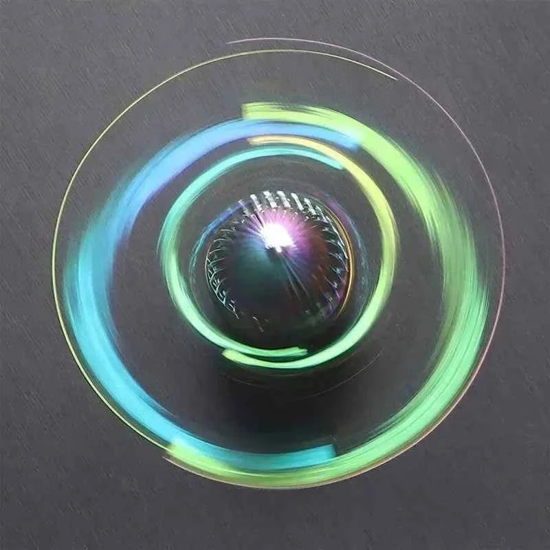 Magic Fidget Spinner with Hypnotic Light Patterns, Stress Relief & Focus Tool for All Ages, Cool Halloween Christmas Gift Idea