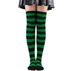 Womens Striped Thigh High Stockings Ladies Girls Black White pink Long Over Above Knee Socks femboy Cosplay Lolita Harajuku Y2k