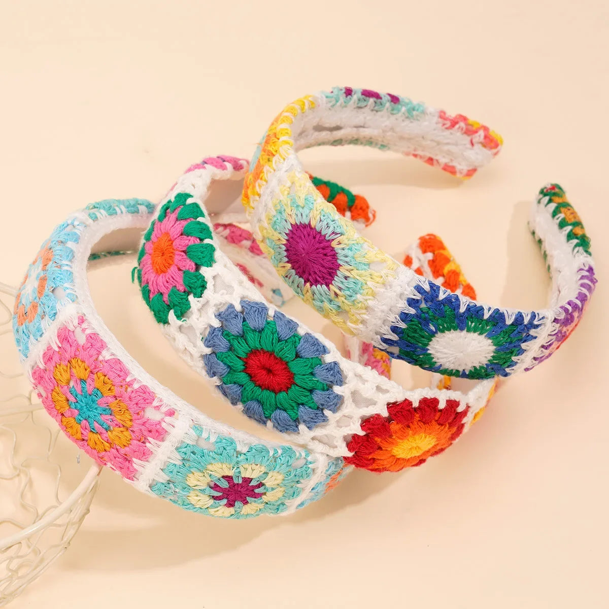 NEW Knitted Headband Bohemian Style Summer Seaside Vacation Handmade Head Band Hair Accessories for Women Girls