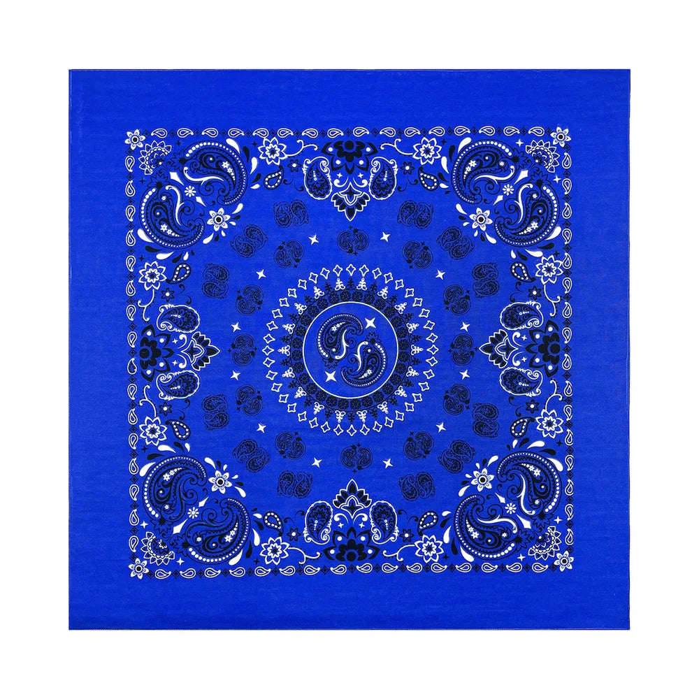 70CM Oversized Hip Hop Amoeba Cashew Cotton Square Bandana Scarf Headband Black Paisley Gifts For Men/Boys/Girls