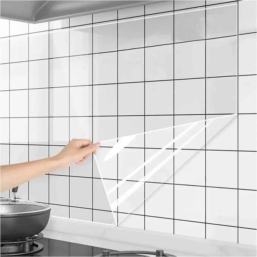 Kitchen Wall Protector Film – Oil Proof Heat Resistant Wall Sticker