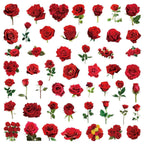 50/200PCS Transparent PET Flower Plant Material Stickers Handbooks Tablets Phone Water Cups Decor Stationary Notebook Stickers