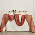 Burgundy Table Runner Cheesecloth Gauze Rustic Boho Cheese Cloth Table Runner Wedding Bridal Shower Birthday Party Decorations