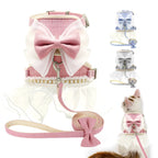 Cute Bowknot Cat Harness Dress with Leash