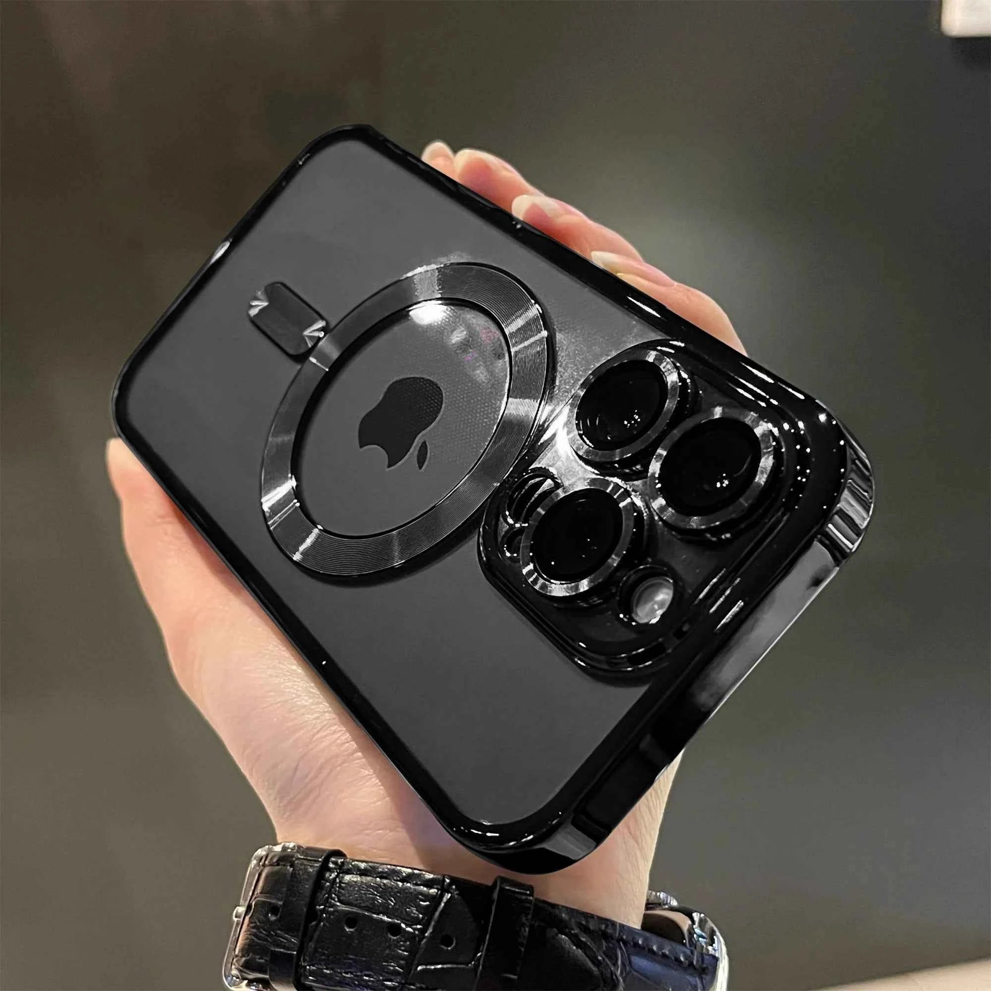 Luxury Magnetic Plating Clear Case For Magsafe Wireless Charging iPhone 11 12 13 14 15 16 17 Pro Max Air Plus Shockproof Cover