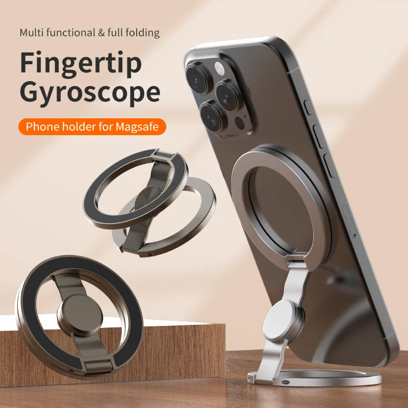 Foldable Double-Sided For Magsafe iPhone Holder 360° Rotating Stand with Strong Magnet Finger Grip for iPhone 17/16/15/14/13