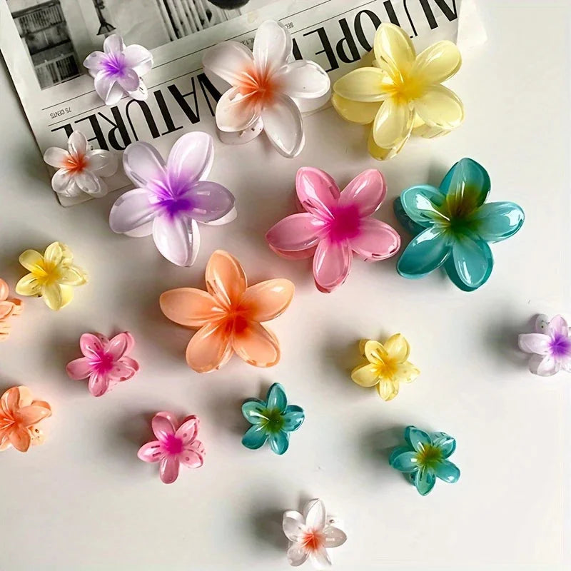 3Pcs/18Pcs Egg Flower Hair Clips Gradient Candy Color Flowers Suitable for Daily Backcombed Ponytail Shark Clip Hair Accessories