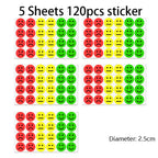 1" Happy Sad Smiling Face Behavior Stickers 120-1200pcs Labels Teachers Classroom School Kids Student Reward Sticker Toys Gifts