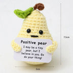 Positive Energy Duck Doll Hug Pocket Mini Handmade Plush Wool Knitting Dolls Funny Emotional Support Crochet Gift for Birthday