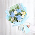 Finished Knitted Flowers Sunflowers Crochet Bouquet Creative Knitted Flowers Valentine Mothers' Day Birthday Graduation Gifts