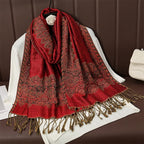 2025 new ethnic style retro shawl cashew flower geometric scarf cloak tassel scarf multi-color variety options available