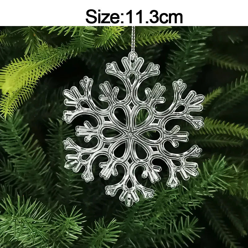5pcs Christmas Home Decorations Crystal Acrylic Ornaments Snowflake Elk Xmas Tree Hanging Pendants Navidad 2026 New Year Gift