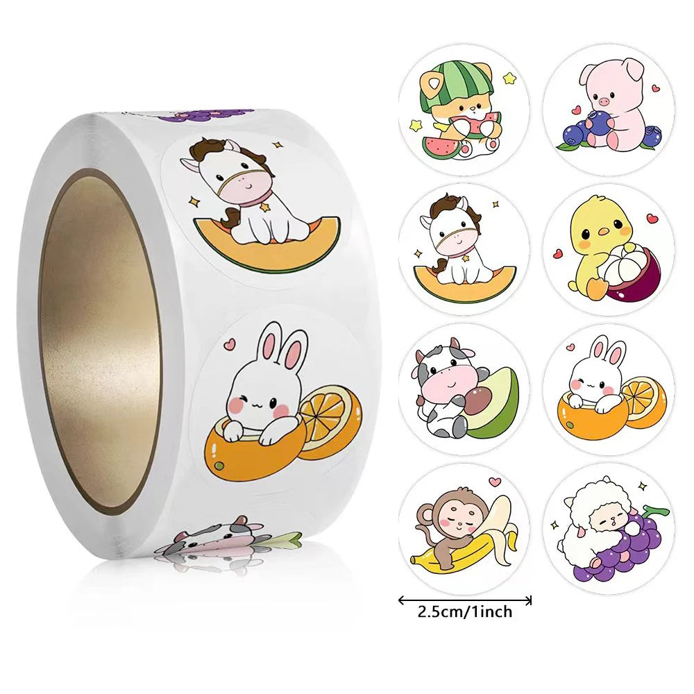 100-500pcs Cartoon Animal Stickers Teacher Reward Stickers for Kids, Party Decoration Sticker for School Classroom Home