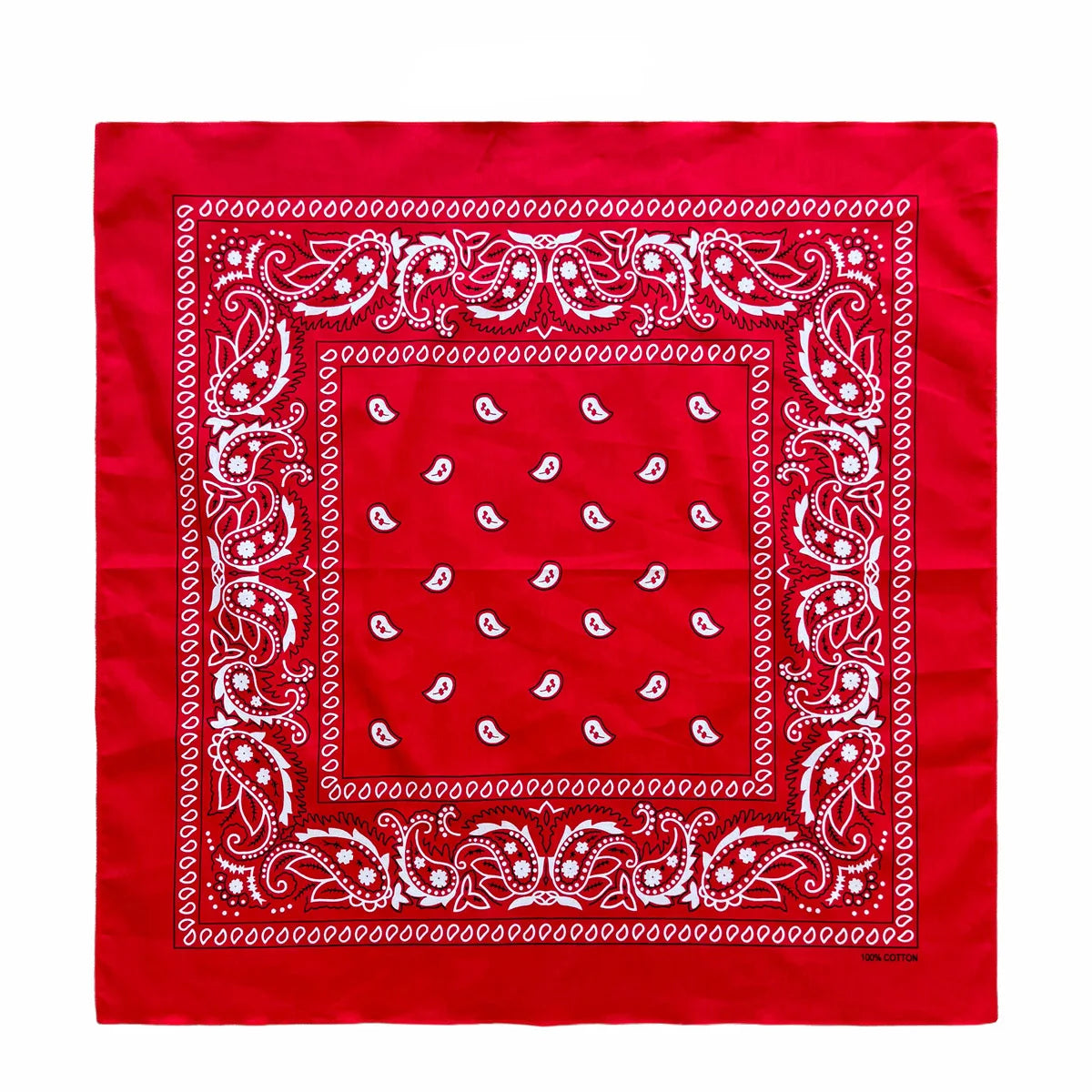 70CM Oversized Hip Hop Amoeba Cashew Cotton Square Bandana Scarf Headband Black Paisley Gifts For Men/Boys/Girls