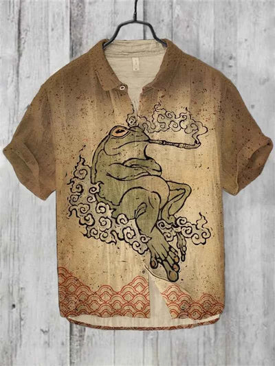 New Men's Short Sleeve Shirt Black Octopus Drum Rock Guitar Art Print Harajuku Vintage Flap Top Sandy Beach