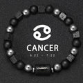 12 Constellation Zodiac Bracele Signs Beads Couples Bracelet Square Volcanic Stone Elastic Charm Bracelet for Women Men Gift