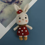Cute Mushroom Rabbit Crochet Keychain Bunny Bag Charm