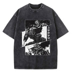 Berserk Print T Shirt Men Vintage Washed T-Shirt Anime Guts Graphic Tshirt Hip hop Streetwear Tees Casual Berserk Clothes