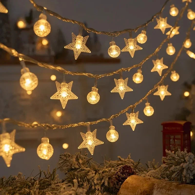 3M 20 Led Lights Outdoor Decoration String Lights Christmas Tree Home Window Decor Holiday Lighting Star Light Strings