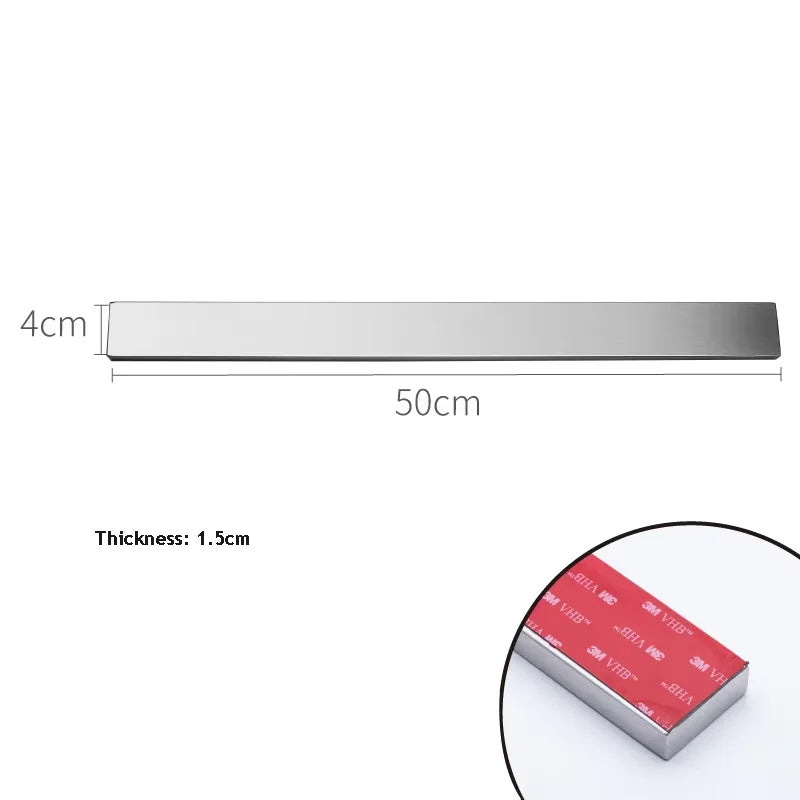 LMETJMA Professional Magnetic Knife Strip Stainless Steel Magnetic Knife Holder Rack Kitchen Knife Bar 30 40 50 cm JT333