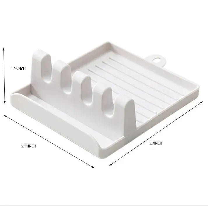 Multi-Function Kitchen Spatula Rack – Spoon Rest & Pot Lid Holder