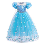 Children Snow Queen Costume Kids Elsa Cosplay Performance Sequins Disguise Girls Princess Party Elegant Fantasy Halloween Dress