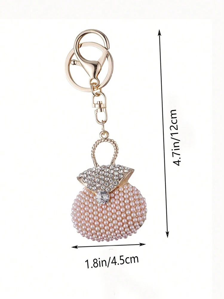 Korean Pearl Beads Diamond Studded Key Chain Advanced Exquisite Bag Pendant Holiday Gifts ﻿ ﻿