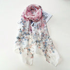 2024 New Print Chiffon Scarf Shawl Women Sunscreen Silk Scarf Turban Long Wrap Beach Travel Outdoor Accessories Trendy Headband