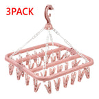 Foldable Drip Hanger with 32 Clips – Plastic Clothes Drying Rack