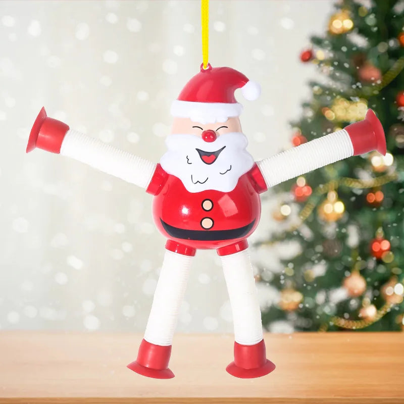 1/4pcs Santa Claus toys Retractable decompression toys Santa Claus/Snowman/Elk/Gingerbread  Perfect for Christmas Decoration