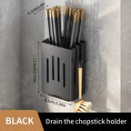 1pc/2pcs Wall-mounted Chopstick Holder Household Kitchen Sink Tableware Storage Rack Punch-free Drain with Water Tray with Hook