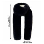 1pcFashionable 180cm Fake Fur Long Scarf Soft Plush Thick Long Strip Scarf Fur Decor Luxury Wraps Shawl Party Ladies Neck Warmer