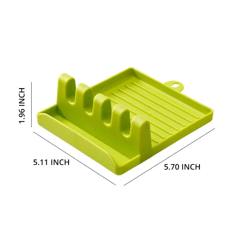 Multi-Function Kitchen Spatula Rack – Spoon Rest & Pot Lid Holder