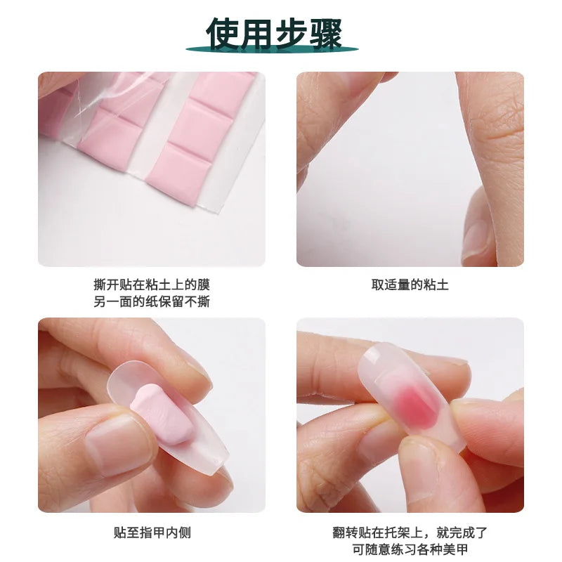 1Set Magnetic Nail Holder Practice Display Stand Nail Polish Acrylic Crystal Showing Shelf Nail Art Tool