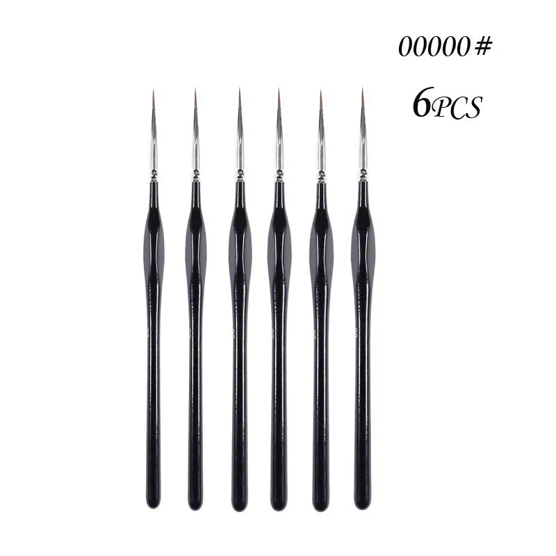 00000#-7# Fine Tip Paint Brush Set for Acrylic, Models, Mini  Miniature Detail , Nylon Hair Thin Extra Fine Paintbrushes