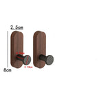 Self Adhesive Mounted Walnut Wood Wall Hooks for Hanging Coat Towel Clothes Blanket Hat Backpack Robe Entryway Key Holder