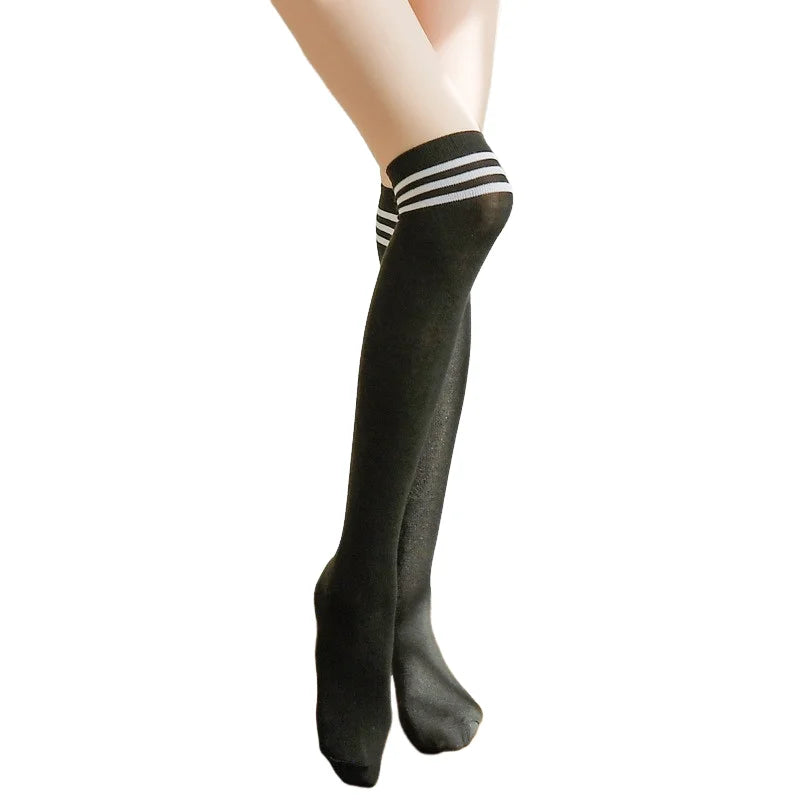 Sexy Black White Color Long Socks Women Over Knee Thigh High The Stockings Lolita Ladies Girls Sock