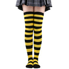 Womens Striped Thigh High Stockings Ladies Girls Black White pink Long Over Above Knee Socks femboy Cosplay Lolita Harajuku Y2k