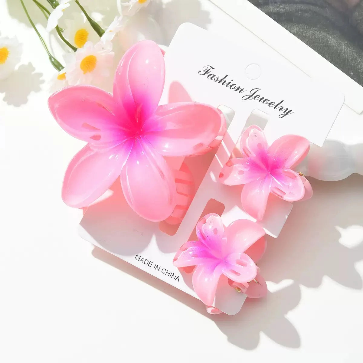 3Pcs/18Pcs Egg Flower Hair Clips Gradient Candy Color Flowers Suitable for Daily Backcombed Ponytail Shark Clip Hair Accessories