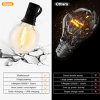 Solar G40 Outdoor String Lights with Remote Controls LED Shatterproof Globe Bulb IP65 Waterproof Patio Light for Garden Decor