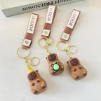 Creative Cute Capybara Keychains For Car Keychain Anime Cartoon Capibala Pendant  Women Doll Keyring Charm Holiday Gifts Jewelry