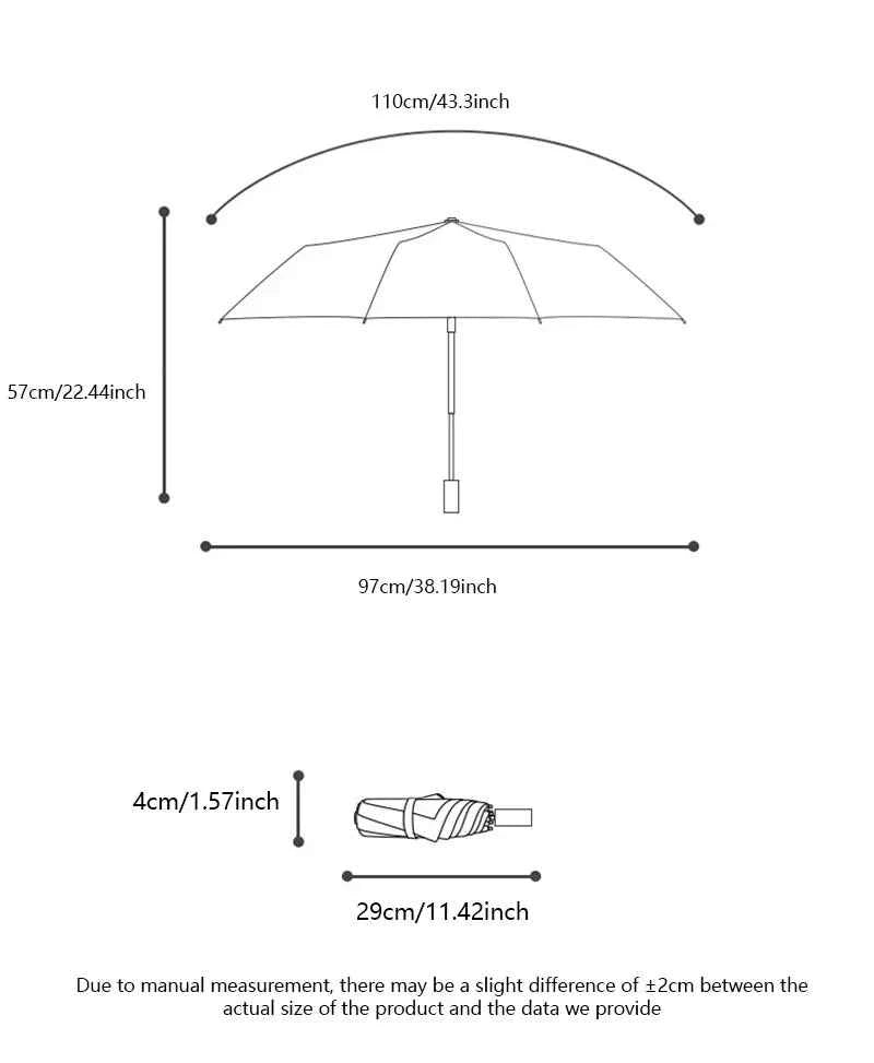 New Automatic Umbrella 24 Bone Solid Color Automatic Umbrella Light Collapsible Large Size Outdoor Sunshade Uv Protection