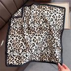 2025 Silk Shawl Print Headscarf Cat Hair Wrap Neckerchief Female Satin Square Scarf For Women Headband Foulard Hijab Bandana