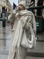 2025 Women Scarf Winter Warm Thick Shawl Wraps Fashion Solid Color Pashmina Scarves Long Tassel Hijab Stoles Bufanda Cashmere