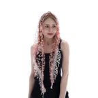 Fashion Church Shawl Lace Veil Polyester Scarf Bandana Church Prayer Wedding Mantilla Chapel White Embroidered Hijab Women Scarf