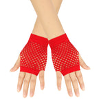 Solid color high-quality fingerless short fishing net gloves Fishing net fancy party dance mesh short gloves