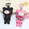 Demon Bear Keychains:Cute Punk Bag Charms with Spiked Collars,Unique Evil Teddy Trinkets,Stylish Collectible Accessories&Gift