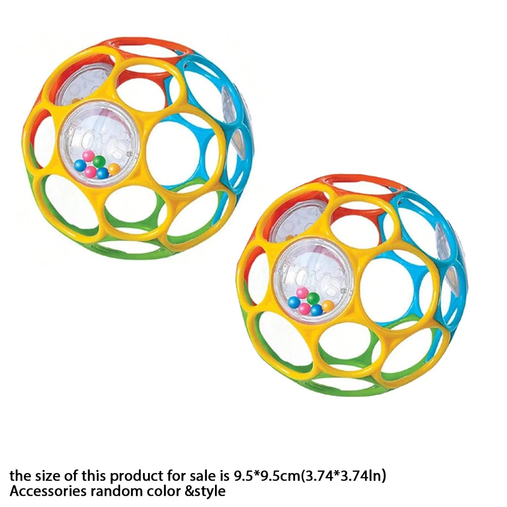 Soft Baby Grasping Ball Rattles with Bell Ball Early Education Educational Sensory Toy Random Color）