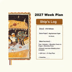 2027 Kinbor Portable Week Planner Daily Journal Notebook Month Year Weeks Plan 52g Bachuan Paper Book Gift for Back To School